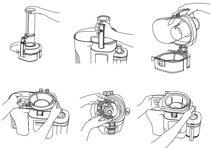 CUISINART CJE1000E - Demontage van de sapcentrifuge - 1