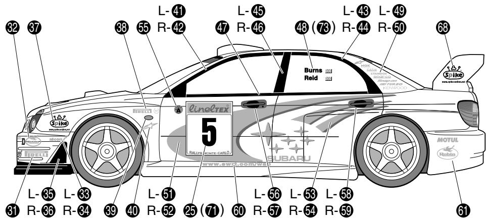 KYOSHO PURETEN EP AIPHA 2 4WD SUBARU IMPREZA WRC - 塑装後、ボーナ表の保護に二一ルトははがておく。 - 9