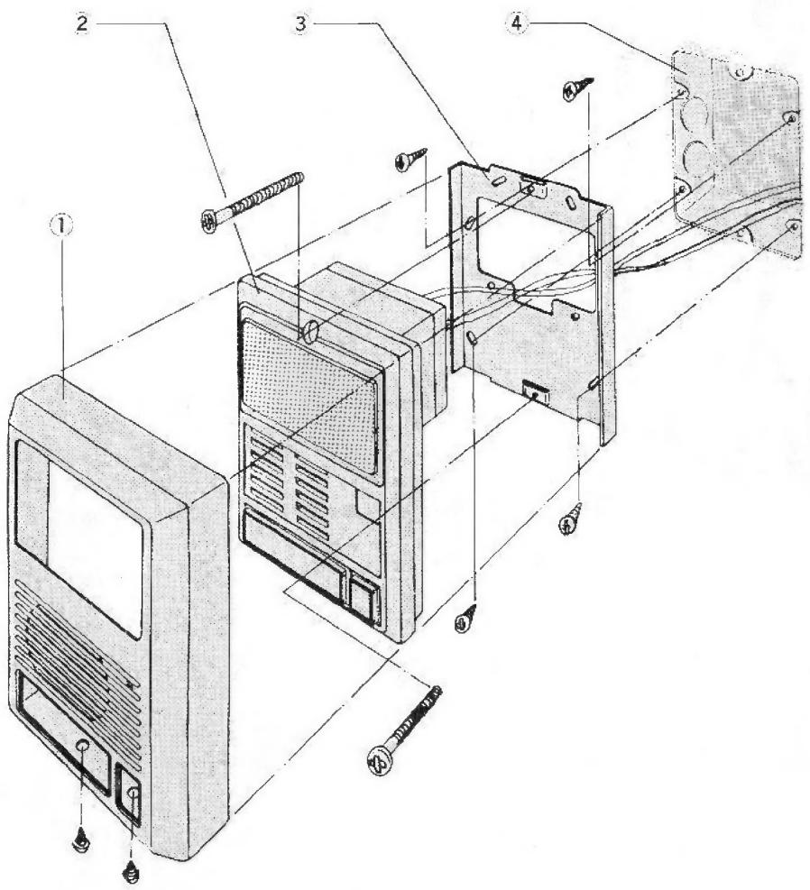 EXTEL 881 - b) Installation de la platine extérieure - 1