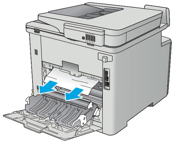 HP COLOR LASERJET PRO MFP M477FDN, COLOR LASERJET PRO MFP M477FDW, COLOR LASERJET PRO MFP M477FNW - Élimination des bourrages papier au niveau de la porte arrêté et de l'unité de fusion - 2