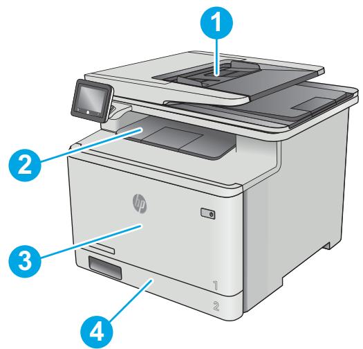 HP COLOR LASERJET PRO MFP M477FDN, COLOR LASERJET PRO MFP M477FDW, COLOR LASERJET PRO MFP M477FNW - Emplacements des bouchages papier - 1