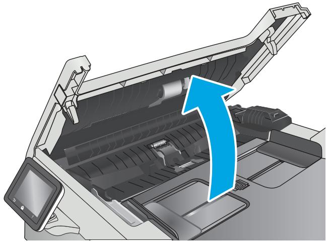 HP COLOR LASERJET PRO MFP M477FDN, COLOR LASERJET PRO MFP M477FDW, COLOR LASERJET PRO MFP M477FNW - Nettoyer les rouleaux et le tampon de séparation du bac d'alimentation. - 1