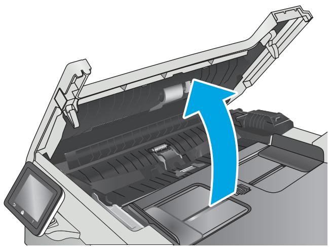 HP COLOR LASERJET PRO MFP M477FDN, COLOR LASERJET PRO MFP M477FDW, COLOR LASERJET PRO MFP M477FNW - Nettoyer les rouleaux et le tampon de séparation du bac d'alimentation. - 1
