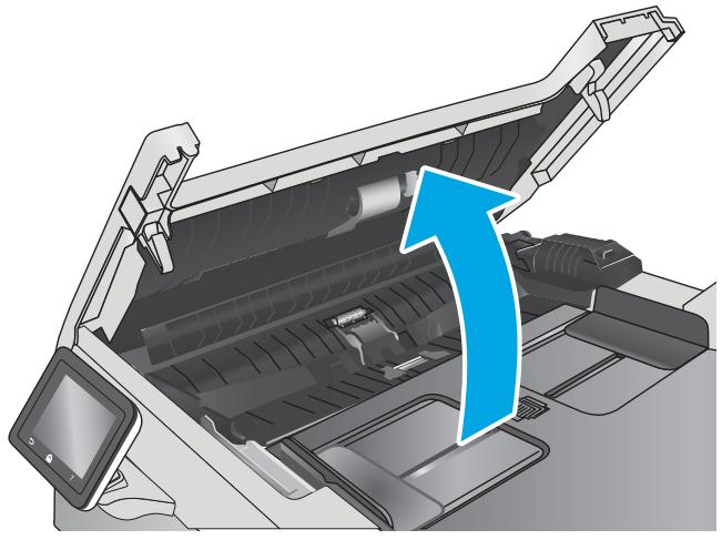 HP COLOR LASERJET PRO MFP M477FDN, COLOR LASERJET PRO MFP M477FDW, COLOR LASERJET PRO MFP M477FNW - Nettoyer les rouleaux et le tampon de séparation du bac d'alimentation. - 1