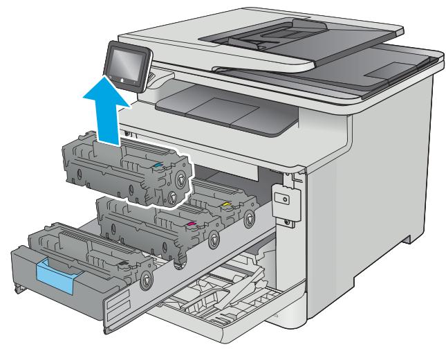 HP COLOR LASERJET PRO MFP M477FDN, COLOR LASERJET PRO MFP M477FDW, COLOR LASERJET PRO MFP M477FNW - Retrait et remplacement des cartouches de toner - 3