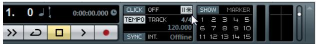 STEINBERG CUBASE 6 - Attivare il "click" del metronomo - 2