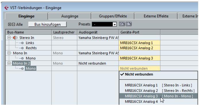 STEINBERG CUBASE 6 - Hinzufügen von Eingängen - 1