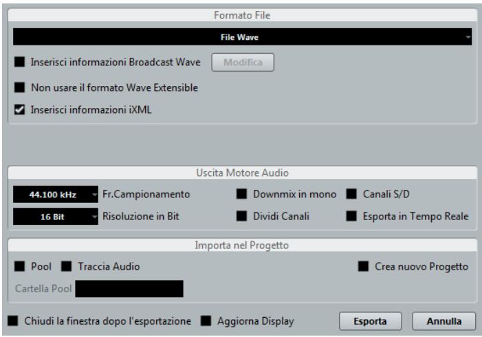 STEINBERG CUBASE ARTIST 6 - Nella-Sezione Formato File, selezionare il tipo di file. - 1
