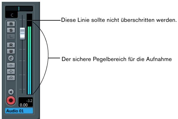 STEINBERG CUBASE ARTIST 6 - Versuchen Sie, die maximale Lautstärke an die Audioeingänge Ihres Audiogeräts zu senden, ohne dass Übersteuerung auftritt. - 1