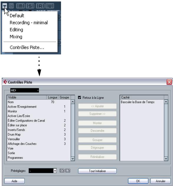 STEINBERG CUBASE STUDIO 4 - Ouvrir le dialogue "contrôles piste - 1