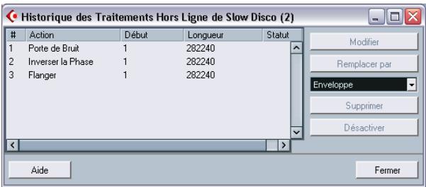 STEINBERG CUBASE STUDIO 4 - Historique des traitements hors ligne - 1