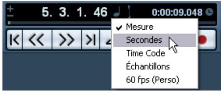 STEINBERG CUBASE STUDIO 4 - À propos du format d'affichage de la palette transport - 2