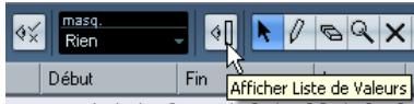 STEINBERG CUBASE STUDIO 4 - Édition dans l'affichage des valeurs - 1