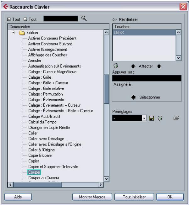 STEINBERG CUBASE STUDIO 4 - Ajouter ou modifier un raccourci clavier - 1