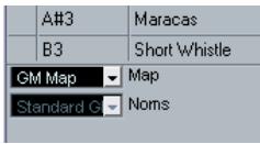 STEINBERG CUBASE STUDIO 4 - Les menus locaux "map" et "noms - 1