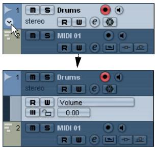STEINBERG CUBASE STUDIO 4 - Ouvrir les pistes d'automatisation - 1