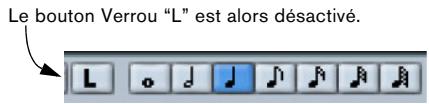 STEINBERG CUBASE STUDIO 4 - Déplacement d'une portée à une autre - le bouton verrou (l) - 1