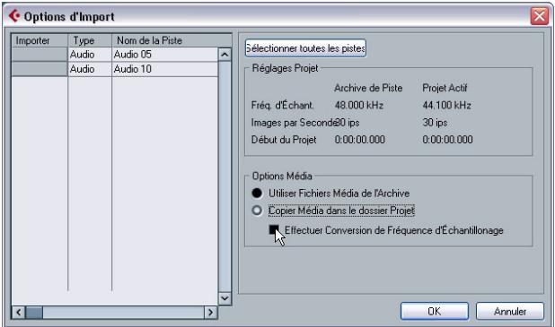 STEINBERG CUBASE STUDIO 4 - Importer des pistes d'une archive de piste - 1