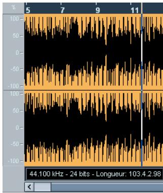 STEINBERG CUBASE STUDIO 4 - L'affichage de la forme d'onde et l'échelle de niveau - 1