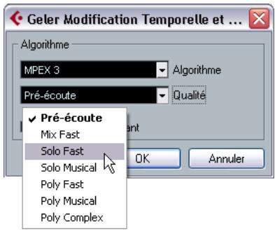 STEINBERG CUBASE STUDIO 4 - Choix d'un algorithme pour le gel (cubase uniquement) - 1