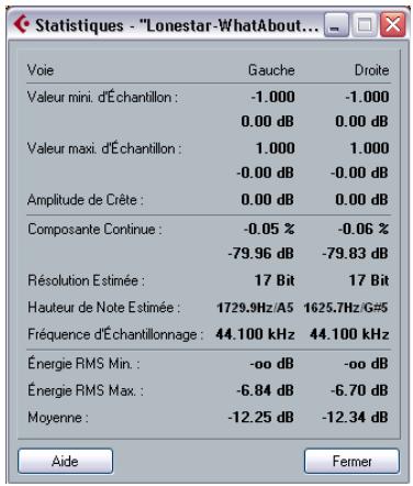 STEINBERG CUBASE STUDIO 4 - Statistiques (cubase uniquement) - 1