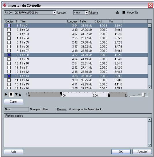 STEINBERG CUBASE STUDIO 4 - Importer des plages de CD audio - 1