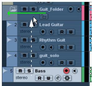 STEINBERG CUBASE STUDIO 4 - Transférer des pistes dans un dossier - 1