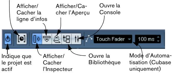 STEINBERG CUBASE STUDIO 4 - La barre d'outils - 1