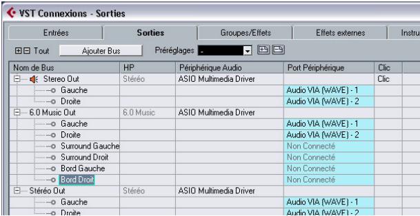 STEINBERG CUBASE STUDIO 4 - La fenêtre VST connexions - 1