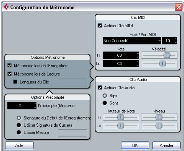 STEINBERG CUBASE STUDIO 4 - Réglages du métronome - 1