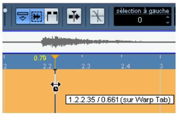 STEINBERG CUBASE STUDIO 4 - Déplacer l'emplacement de destination d'onglets warp existants - 1