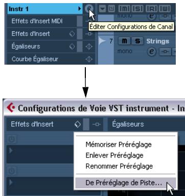 STEINBERG CUBASE STUDIO 4 - Réglages d'inserts et d'eq issus de préréglages de piste - 2