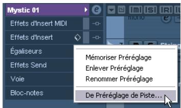 STEINBERG CUBASE STUDIO 4 - Réglages d'inserts et d'eq issus de préréglages de piste - 1
