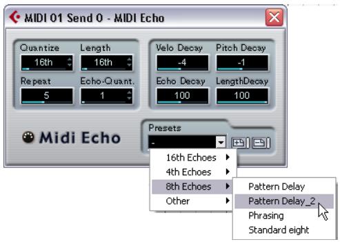 STEINBERG CUBASE STUDIO 4 - Section des effets d'insert MIDI - 3