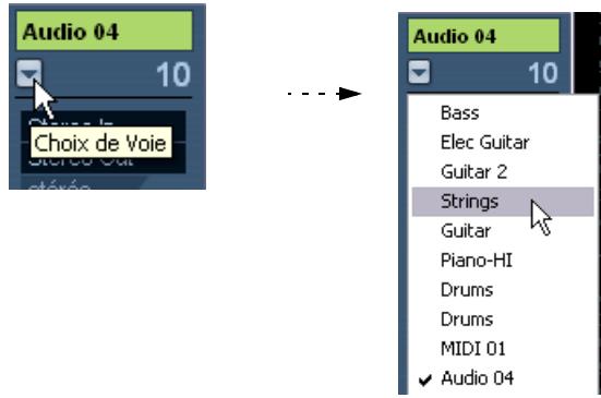 STEINBERG CUBASE STUDIO 4 - Changer les voies dans la fenêtre des configurations de voie - 1