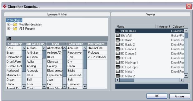 STEINBERG CUBASE STUDIO 4 - Dialogue chercher sons - 1