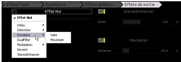 STEINBERG SEQUEL - L'onglet effets de sortie - 1