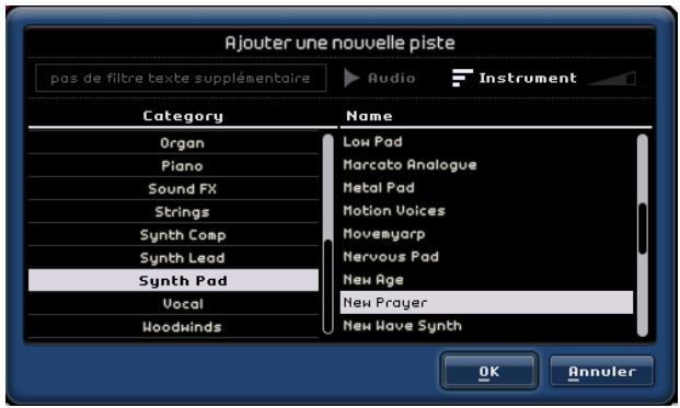 STEINBERG SEQUEL - Création d'une piste d'instrument - 1