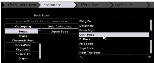 STEINBERG SEQUEL - L'onglet instrument (pistes d'instrument uniquely) - 1