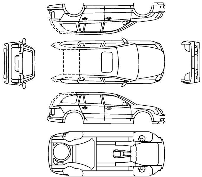 SAAB 9-5 - Contrôle de la carrosserie - 1