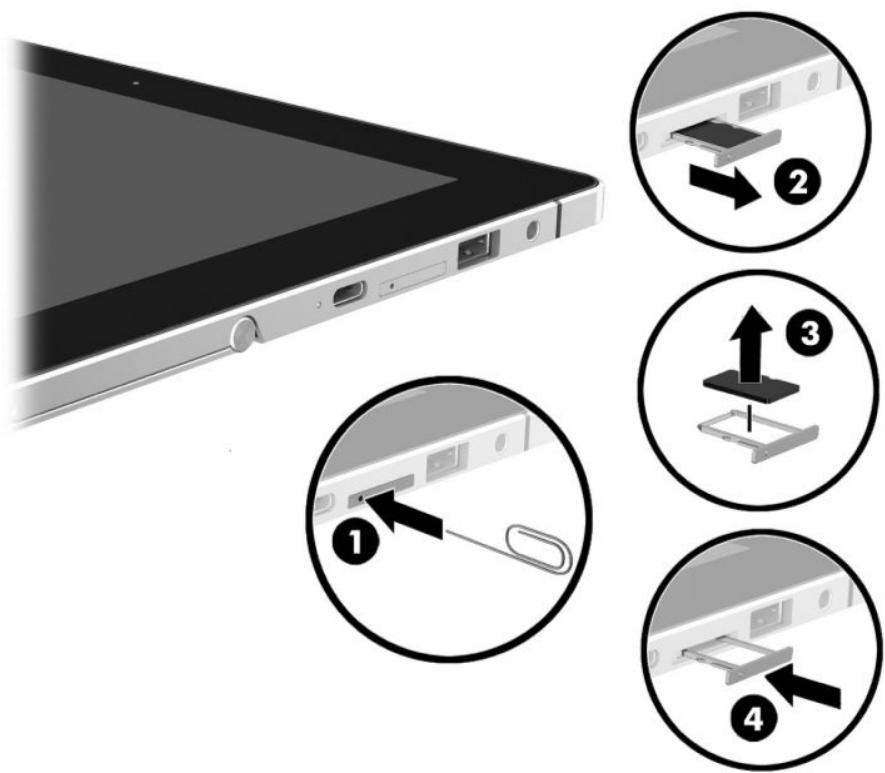HP ELITE X2 - Insertion d'une carte microSD - 6