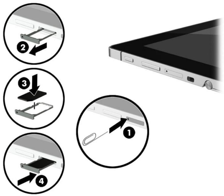 HP ELITE X2 - Installation d'une carte micro SIM (certains produits uniquement) - 2