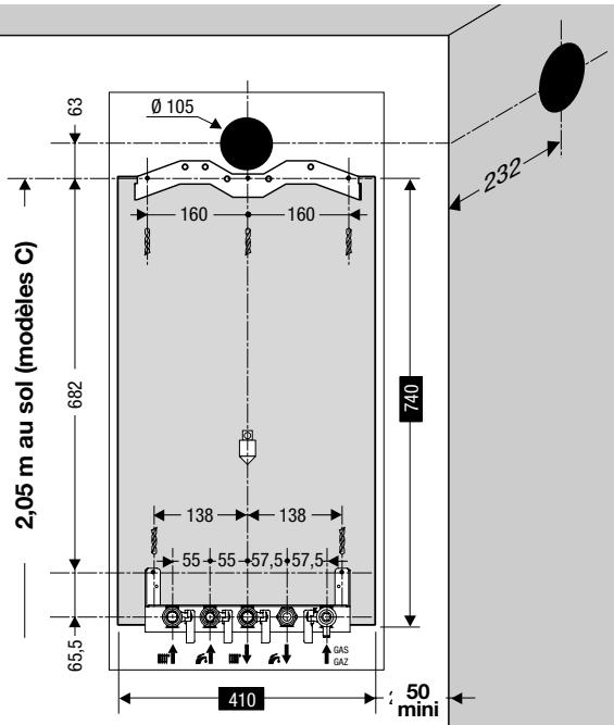 BULEX THEMATEK C24-F - Déterminer la position de la chaudière en ayant sole: - 1