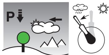 TISSOT T-TOUCH MULTIFONCTIONS - Le changement de pression est mesuré et affiché à l'aide des aiguilles, celles-ci peuvent prendre les 7 positions suivantes en fonction de l'évolution météorologique: - 3