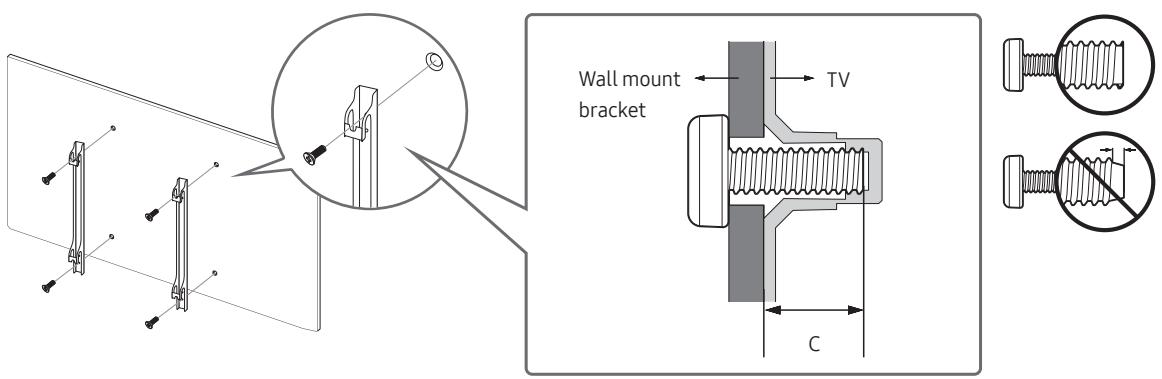 SAMSUNG UE40MU6175, UE65MU6175, UE49MU6175, UE55MU6175 - Mounting the TV on a wall - 2