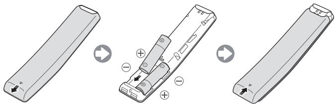 SAMSUNG UE40MU6175, UE65MU6175, UE49MU6175, UE55MU6175 - Colocação de pilhas no telecomando inteligente da Samsung - 1