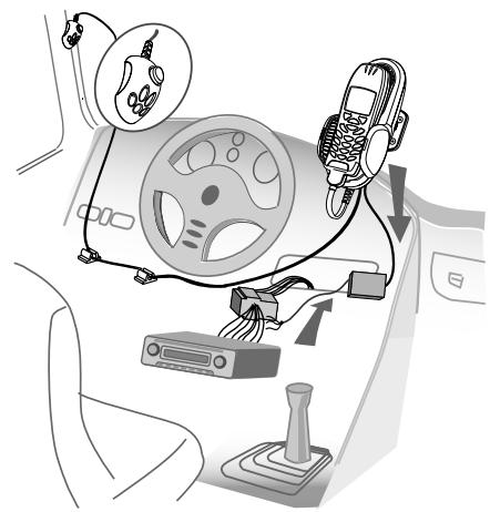 MR HANDSFREE CAR KIT GENIUS - Collegamento dei cavi ellettrici per alimentazione e funzione mute - 5