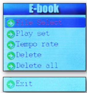 SWEEX MP600 - Réglages du mode livre électronique/lecture - 1
