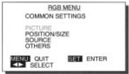 FUJITSU HTM-42A - Choisissez PICTURE (image) à partir du menu RGB. - 1