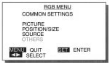 FUJITSU HTM-42A - Choisissez OTHERS (autres) à partir du menu RGB. - 1